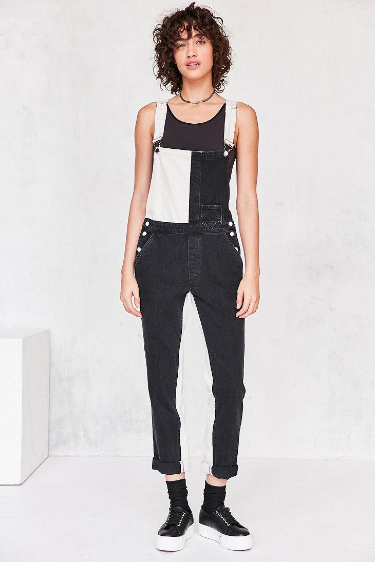 Guess 1981 Colorblock Dungaree Overall in Black Lyst